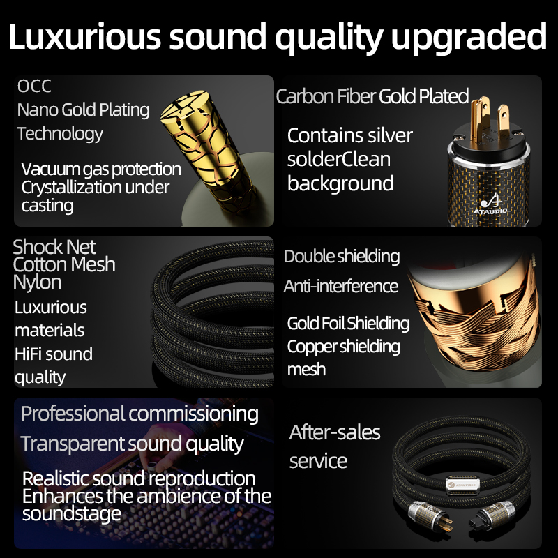 ATAUDIO HiFi كابل الطاقة مع ال - مراجعة Carbon Filter Inline وسعره